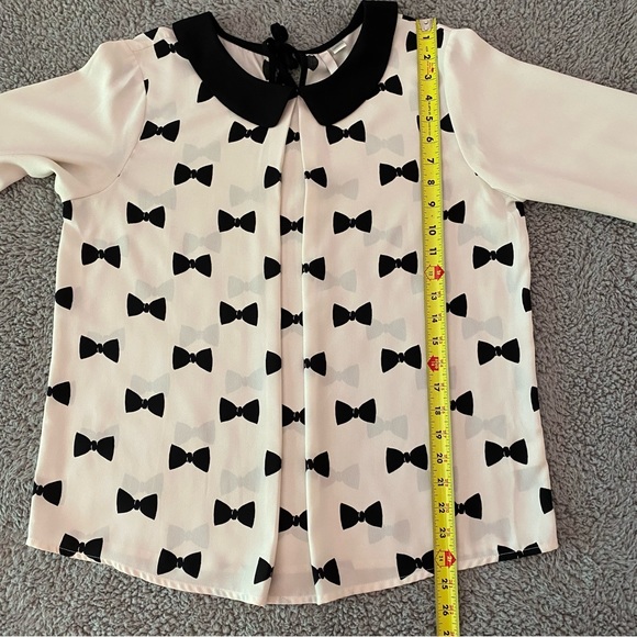 Lauren Conrad Blouse Black Bows Women Size Large - Picture 13 of 16